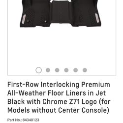 First AND Second row Interlocking Z71 Premium Floor Mats For 2022-2024 Chevy Silverado 1500’s Without Center Console 