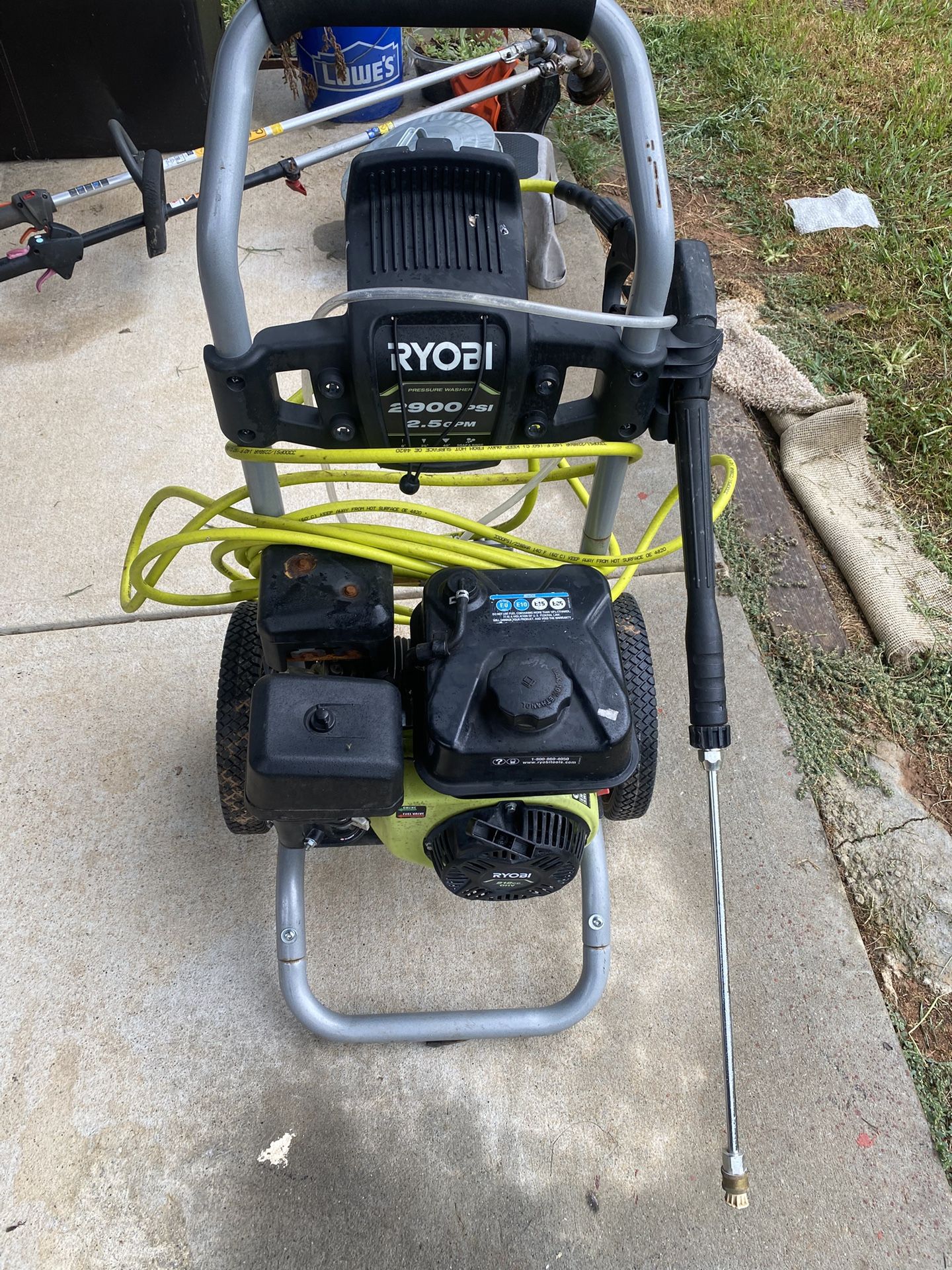 Pressure Washer Ryobi 2,900 Psi Everything Working Very Good As Is No Money Back No Returned