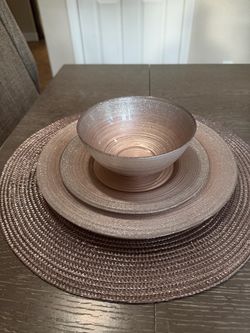 Plates set of 6 color Rose Pink