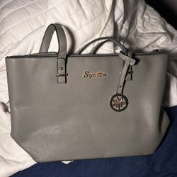 Gray Tote Bag | Large Work Purse | Everyday Shoulder Bag