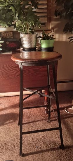 Mid Century Tall Industrial Stool