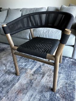 Cabrillo II Acacia Wood and Rope Outdoor Dining Chair