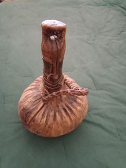Vintage African Gourd/Leather Vessel