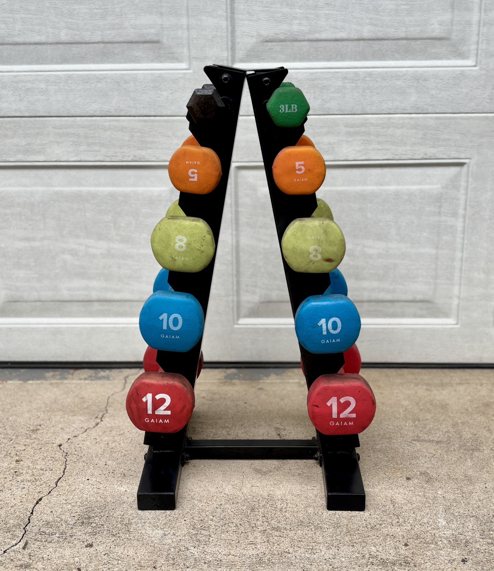 Neoprene Rubber Coated Dumbbells, Dumbbell Rack
