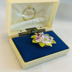 Vintage Royal Adderley Floral China Pin Made In England.