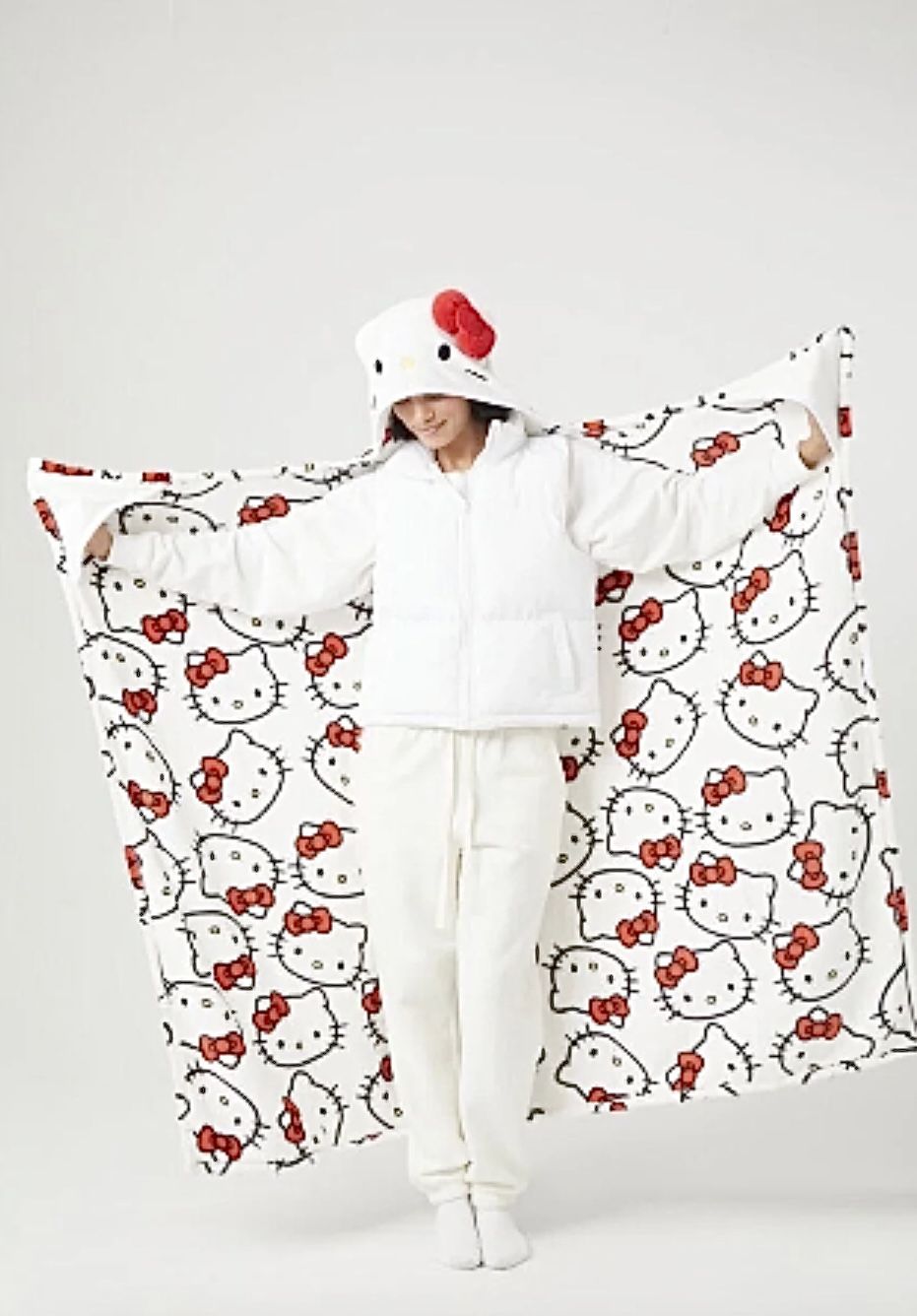 Viral Sold Out Hello Kitty Hooded Blanket 