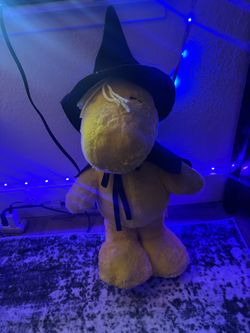 Yellow Teddy Bear Plush with Witch Hat