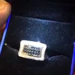 Real Silver And Natural Diamond Ring $170