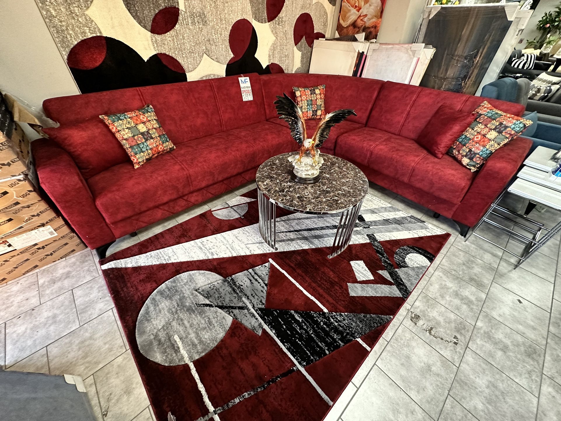 Red Cloth  Sectional 
