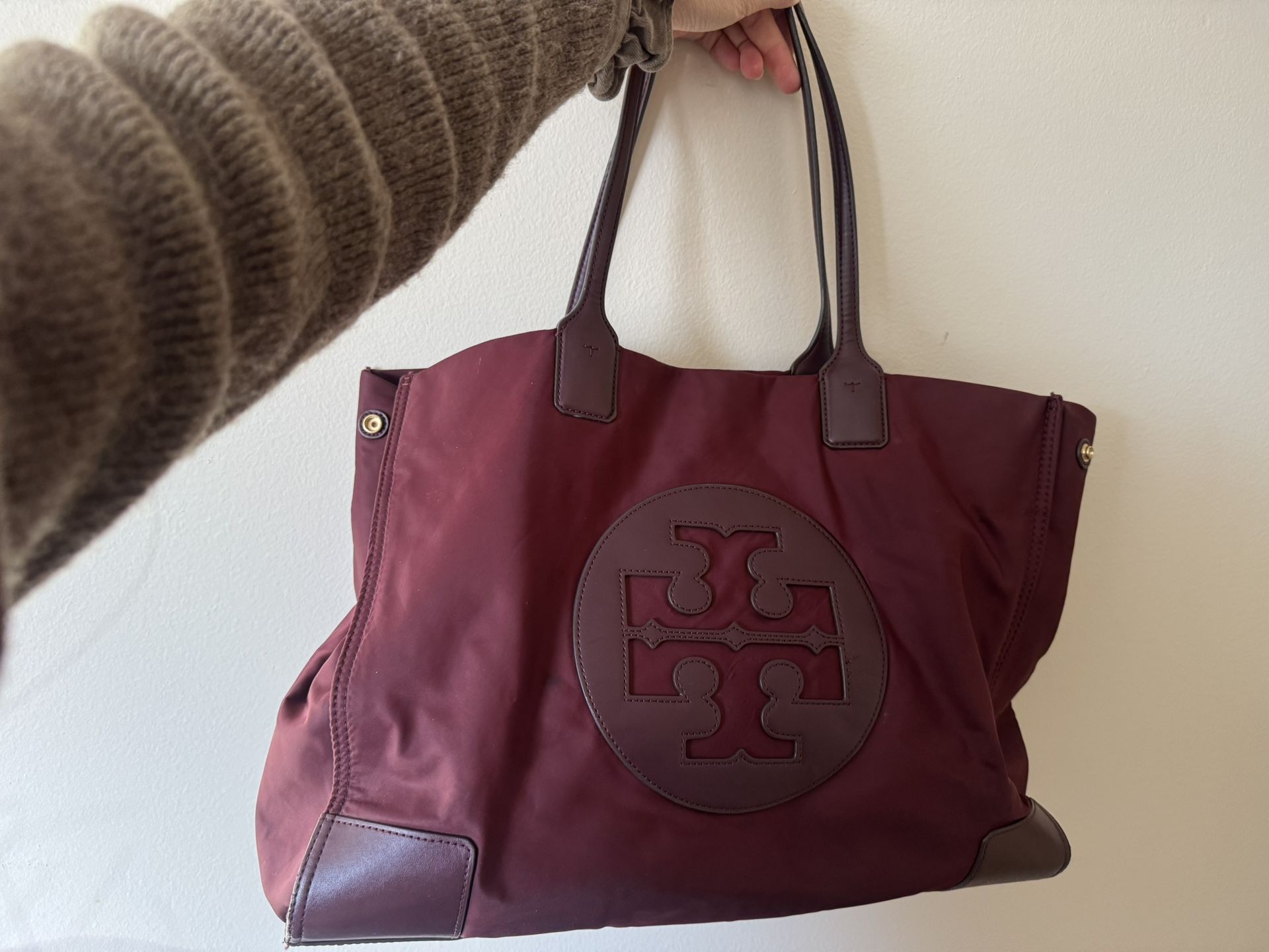 Tory Burch Burgundy Large Tote Bag
