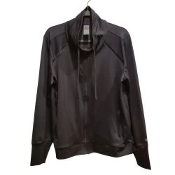NWT Champion Black Full Zip Funnel Neck Athletic Jacket Cardigan Thumb Holes XL