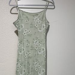 Justify: Light Green And White Flowered Dress
