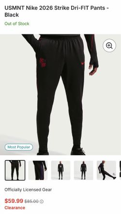 USMNT Nike 2026 Strike Dri-FIT Pants - Black