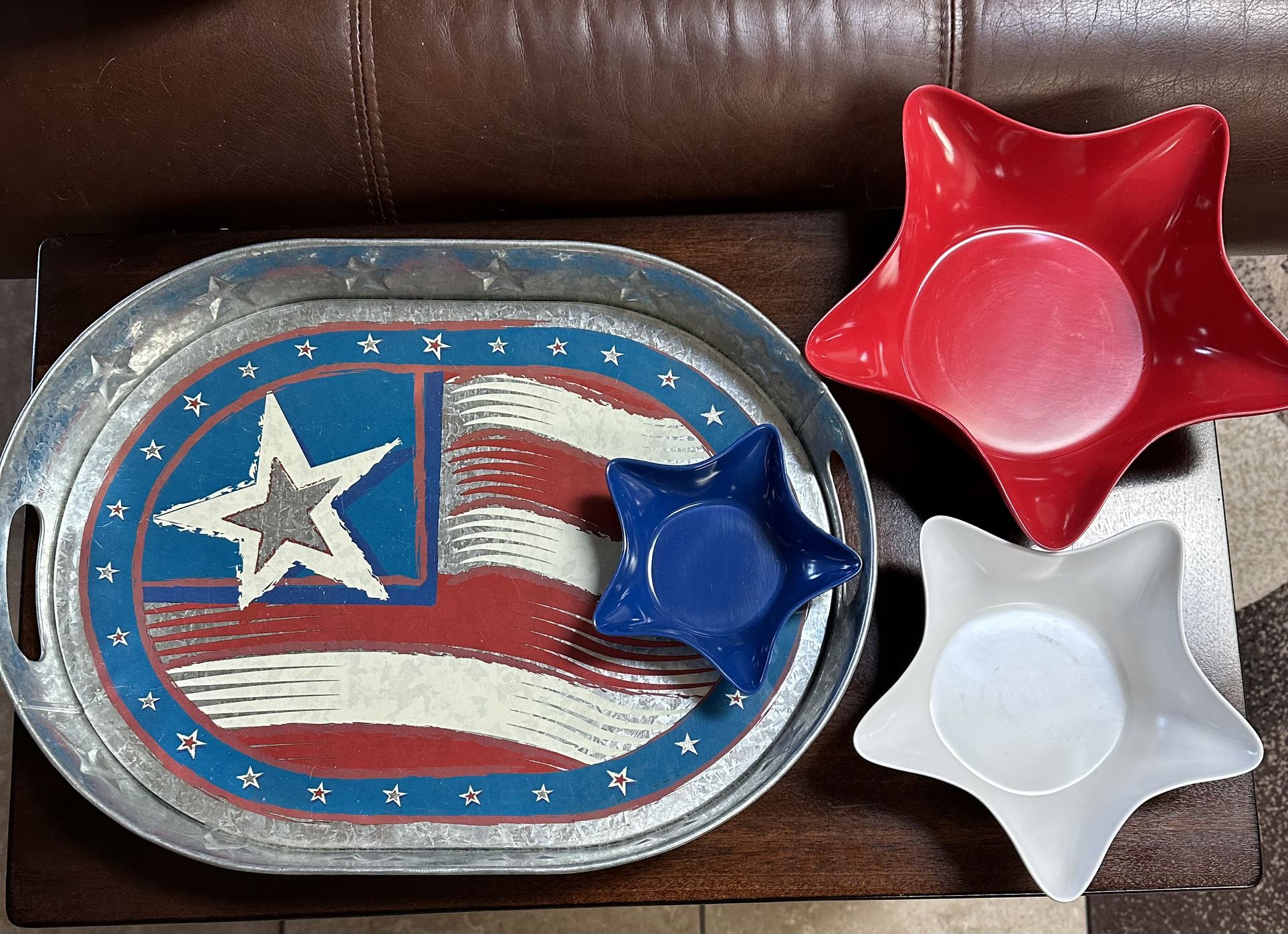 Metal Tray And Condiments Bowls