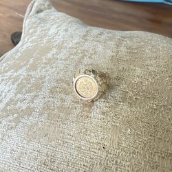 14k Gold Ring With 1945 Dos Peso