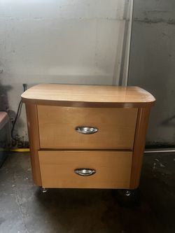 Modern Two-Drawer Nightstand / End Table with Metal Legs 24.5 tall and 28.5 inches wide