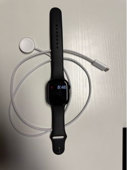 Apple Watch Series 10 (GPS) 46mm Aluminum Case with Black Sport Band - M/L - Jet Black - (2024)