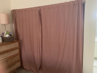 Beautiful Terracotta Curtains And Gold Rod 