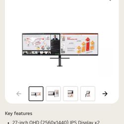 lg dual monitor (two 27” monitors + mount)