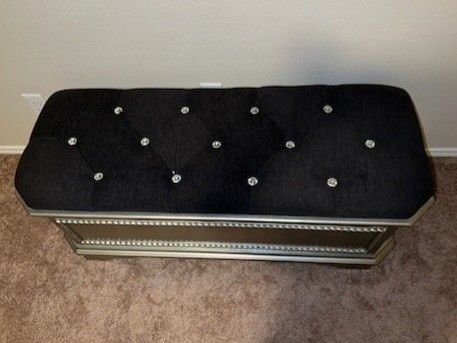 Midtown Silver Storage Bench