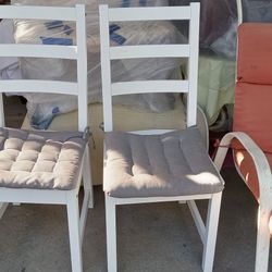 White Chairs Look Great Cushions Pre-owned $15 Each