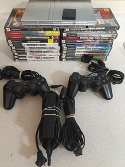 PlayStation 2 Console Bundle with 2 Controllers and Games