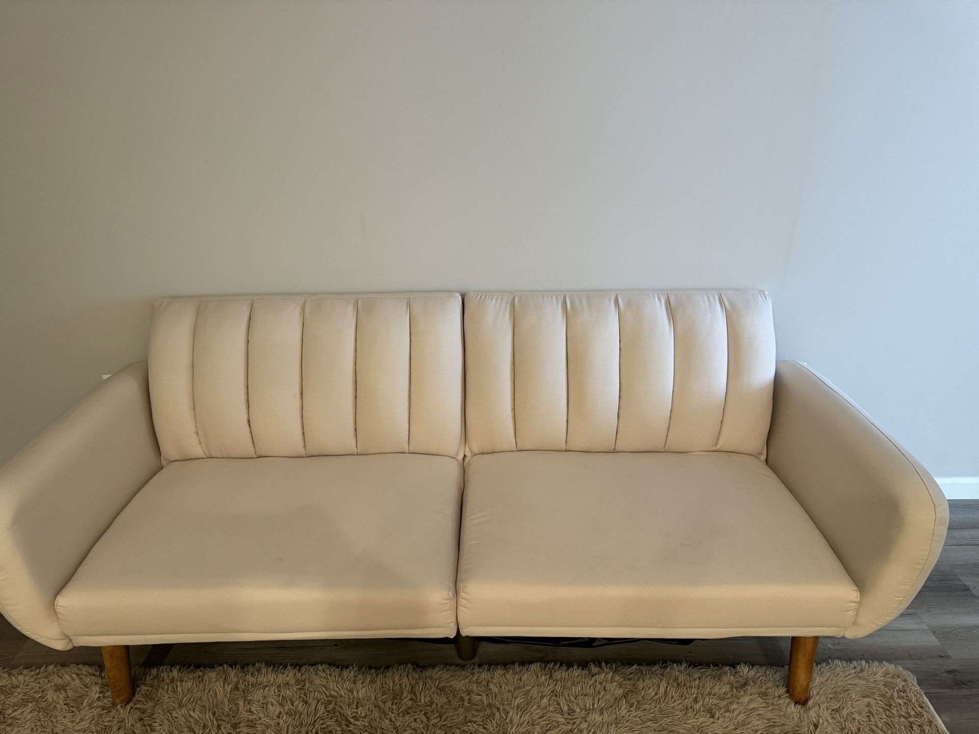 Light Pink Futon Couch-Barely Used