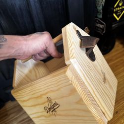 Wooden 6pack bottle case with bottle  opener (DODGERS)