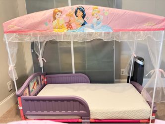 Disney princess toddler canopy bed with mattress
