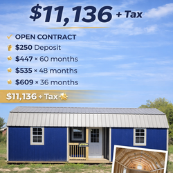 12x32 Center Lofted Barn Cabin