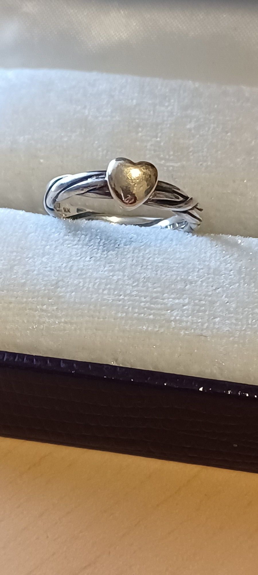 Heart Vine Ring Sterling Silver Women's Size 7.5