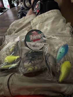 9 count Fishing Lures and Berkley Trilene Line Bundle