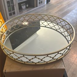 Huge Round Serving Tray For Decor Or Couch Or Ottoman 