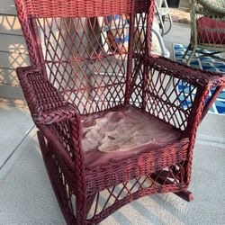 Antique Early 1900’s Wicker Rocking Chair
