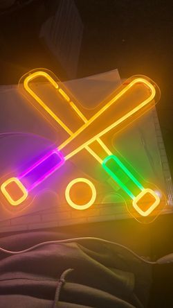 Crossed Baseball Bats Neon LED Sign new inbox