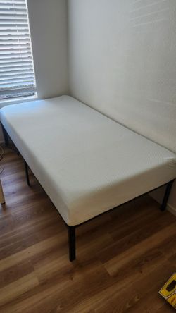 Twin Mattress with Metal Bed Frame