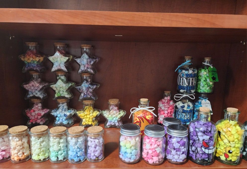 Japanese Lucky Origami Stars In Jars