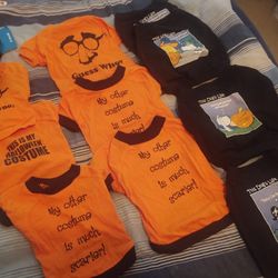 PET T-SHIRT DOG CAT & OTHER PET, 3 HUMOROUS DESIGNS In BLACK+ 3 Orange Tshirts To Choose From, SIZES XS & SML,  