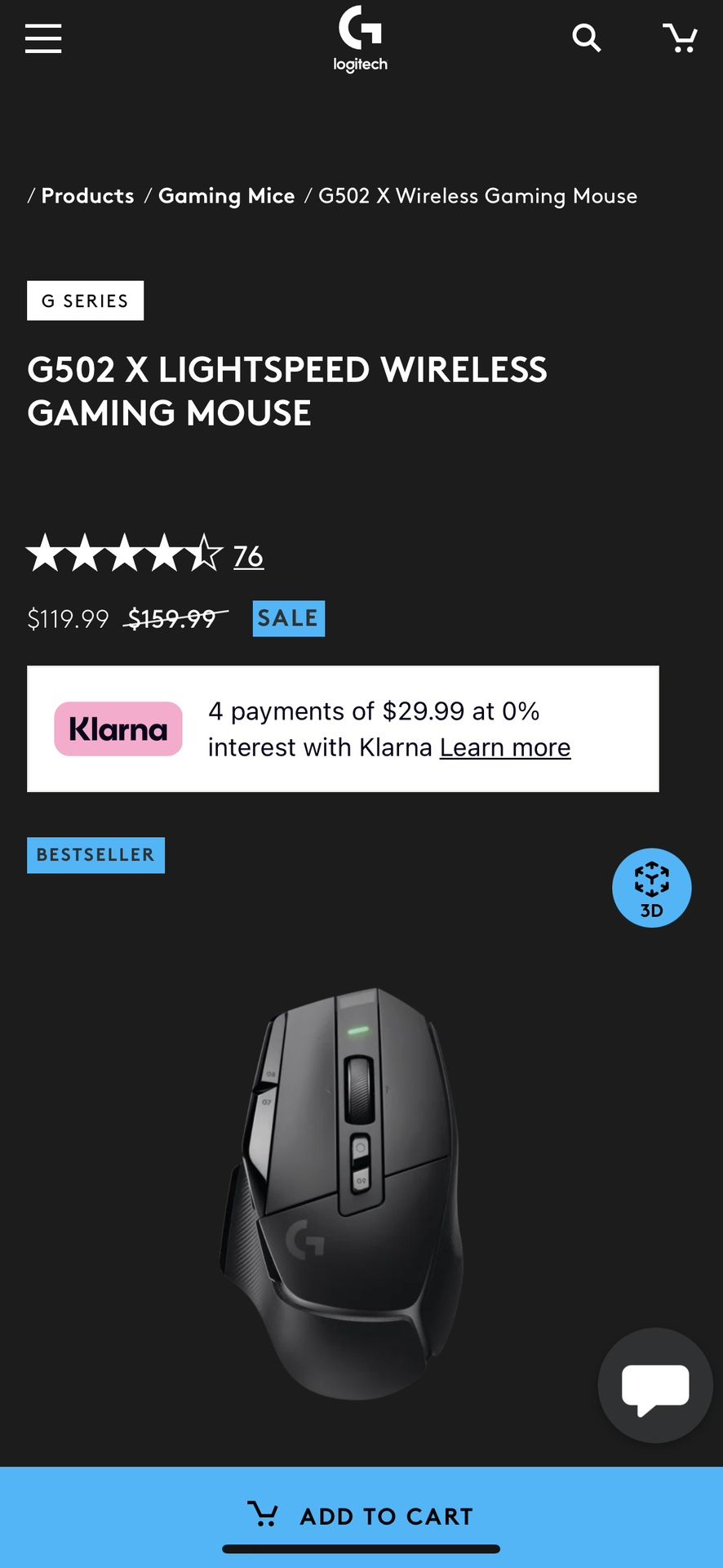 G502 X LIGHTSPEED WIRELESS GAMING MOUSE