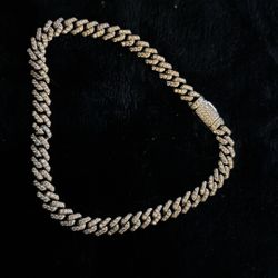 Real Silver Moissanite Diamond Cuban Bracelet 