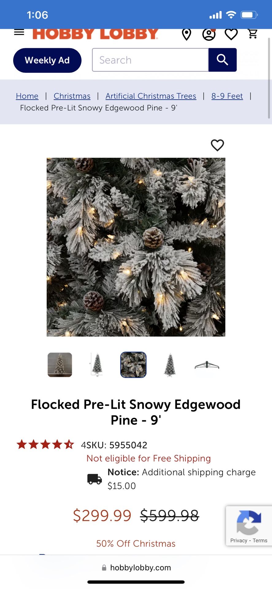 Hobby Lobby 9ft Flocked Christmas Tree for Sale in Visalia, CA OfferUp