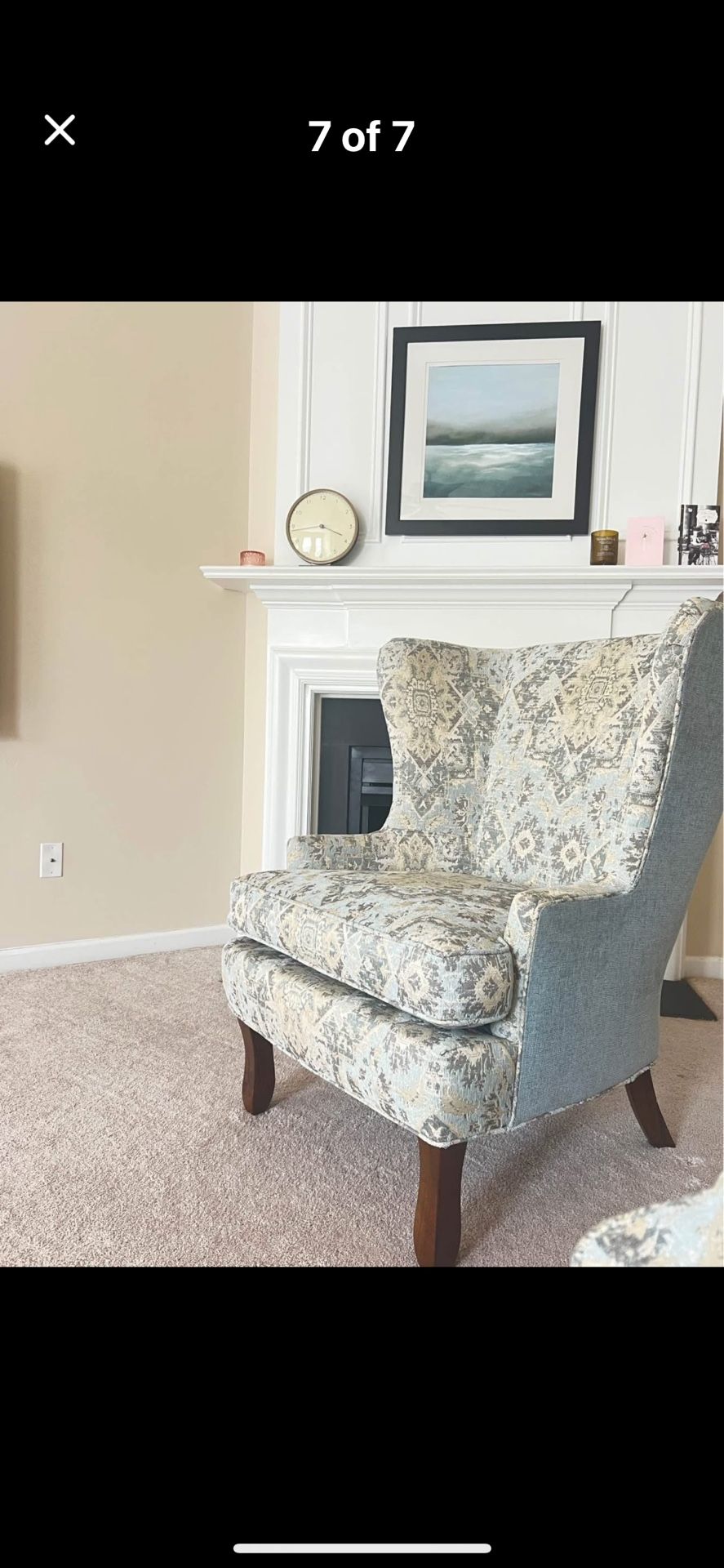 Floral Wingback Chair