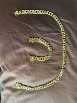 18MM Gold Cuban Chain/Bracelet