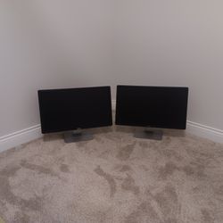 dual monitor 23 inch dell widescreen monitors 23" wide screen computer desktop moniter pc computers desktops pcs 