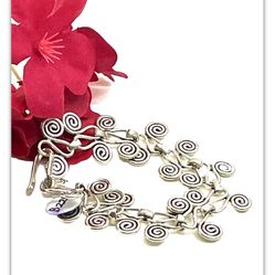 Sterling Spiritual Mexican Swirl Bracelet 