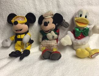 DISNEY PLUSH BEANIE BABIES (set of 3)