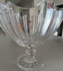 Vintage Arax 24% PbO Hand-Cut Imperial Crystal Pedestal Bowl – $25