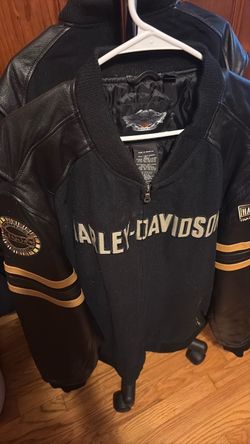 Harley-Davidson Black Wool & Leather Jacket