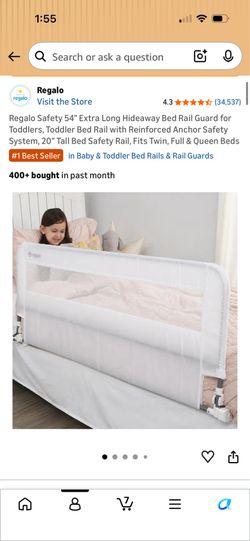 Regalo Safety 54” Bed Rail Guard for Toddlers, Toddler Bed Rail