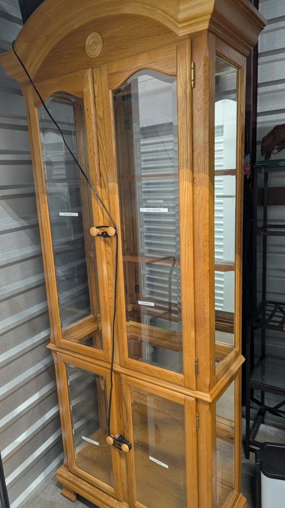 Lighted - Wood Display Cabinet